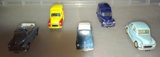 CORGI TOYS - FIVE DIE-CAST MORRIS MINORS, ALL DIFFERENT