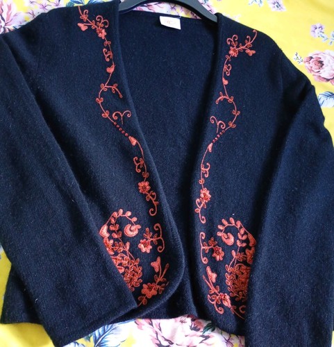 Black cardigan orange - cardigan,
