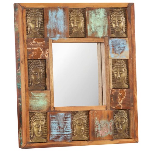 Mirror with buddha cladding - with,