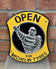 Large Cast Michelin Sign Open Advertising Sign Garage Man Cave Michelin Tyre