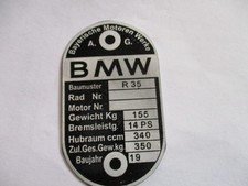 Nameplate BMW R 35 R35 Vintage