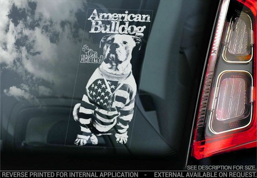 American bulldog car - american, sticker