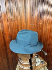 Rare 1940s 1950s Teal Fedora Vintage Mens Trilby Huckel Hat