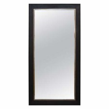 LOVELY HUGE 240 X 122CM HARDWOOD FULL LENGTH MIRROR GOLD PLATED CHROME DETAILING