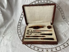 Vintage Faux Tortoiseshell Manicure Set In Original Box