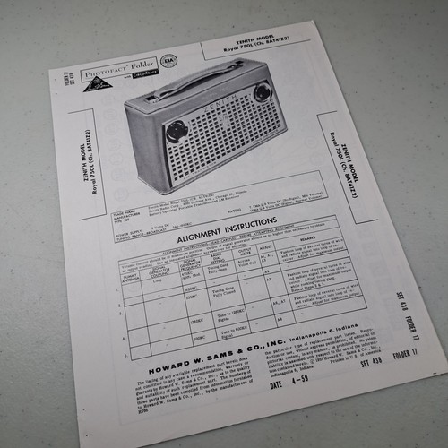 Zenith manual royal 750l - 750l, radio