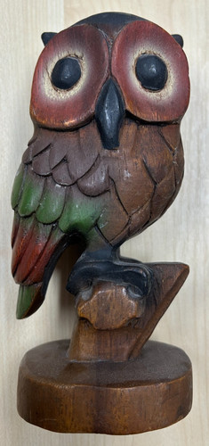 Hand carved wooden owl