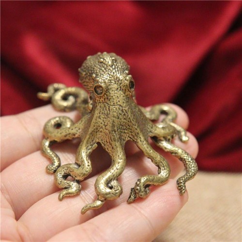 Brass octopus figurine - brass,