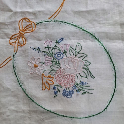 Vintage linen floral - vintage,