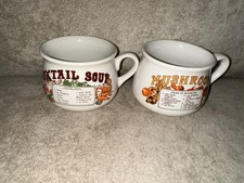 2 x Vintage Recipe Soup Mugs -
