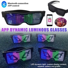 APP Customizable DIY Glasses Bluetooth LED Glasses for Halloween Birthday Party