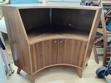 Vintage Wooden Corner Cupboard. 29 1/2 inch tall, 26 inch corner to either end.