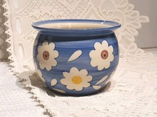 Lovely Vintage Indoor House Plant Pot Hand Painted FLORAL Decoration 12cm wide