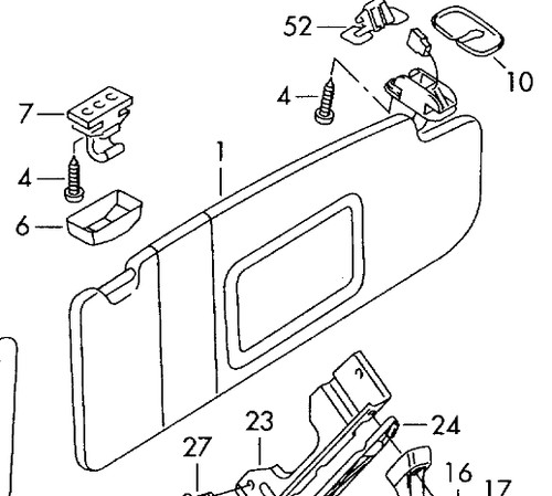 Volkswagen sun visor - sun, /