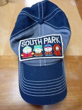South Park Baseball Cap Blue/Grey Embroidered Patch with Characters VGC