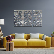 Metal Mandala Flowers 3 panels
