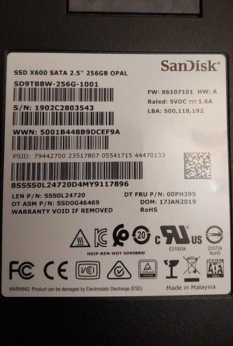 5xsandisk x600 256gb 7mm - x600, 2.5"