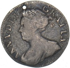 1709 Threepence (Holed) - Anne