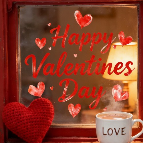 Valentines heart static cling - valentines,