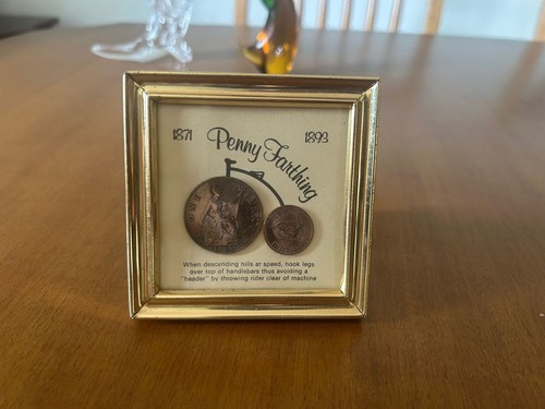 Vintage penny farthing coin - vintage,