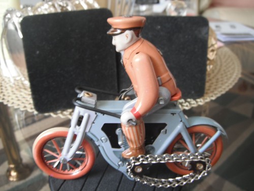 Tin plate toy motorcycle - toy,