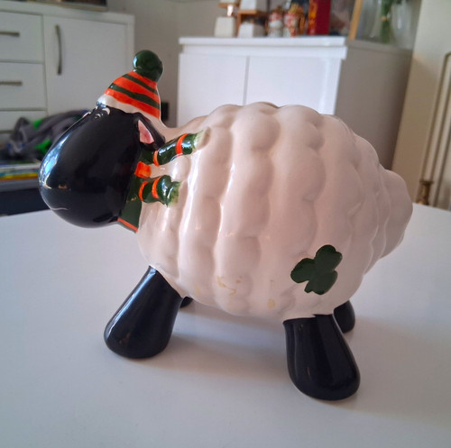 Ceramic irish shamrock sheep - irish,