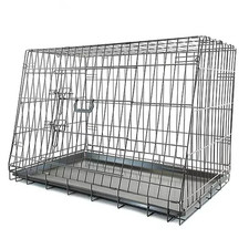 Streetwize 30 Inch Deluxe Slanted Car Dog Crate Medium Foldable Pet Travel Crate