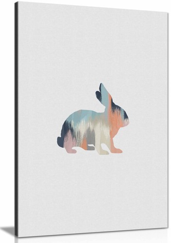 Pastel rabbit framed canvas - rabbit,