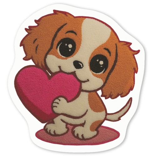 Cavalier puppy heart white - heart',