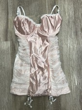 Knickerbox @ Ann Summers Cute Rose Pink Suspender Cami & Thong Size 10 Retro