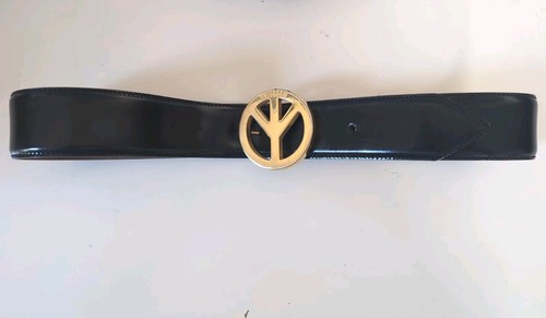 Moschino black leather gold - black,