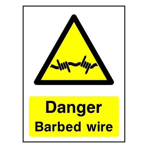 Danger barbed wire sign - danger,