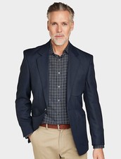 Single Breasted Oxford Blazer long length, Navy (38)