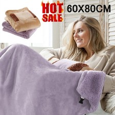 Electric Heated Throw Over Blanket Large Warm Washable Fleece Winter Warming USB