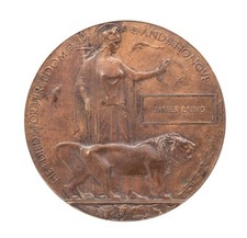 WW1 Memorial Plaque James Laing Original