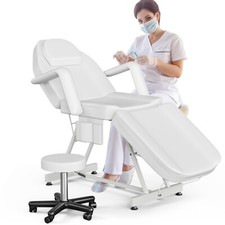 ONPNO Salon Beauty Bed and Hydraulic Stool,  Adjustable 3-Section Massage Table