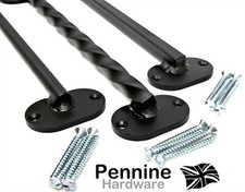 Black SECURITY WINDOW BARS OVAL Fix Plates 12mm Steel Round Square or Twisted ZB