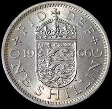UK One Shilling 1966 Elizabeth