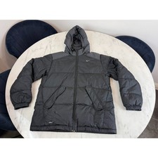 Vintage Nike Puffer Swoosh Duck Down Jacket Medium Black Therma-FIT Hiking