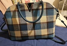 House Of Milano Blue Tartan Bag