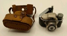 Vintage QP Spy Camera Miniature with Leather Case Japan 5.5 cms x73.5cm,see desc