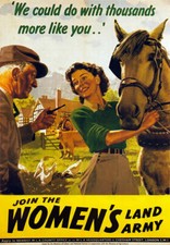 WB9 Vintage WW2 Join Womens Land Army British WWII War Poster Re-Print A4