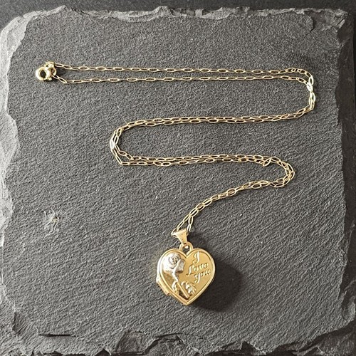 9ct gold 375 heart locket - 9ct,