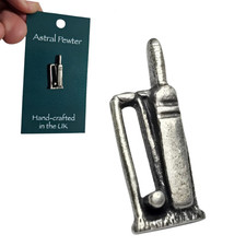 Cricket Pin Badge Pewter Bat