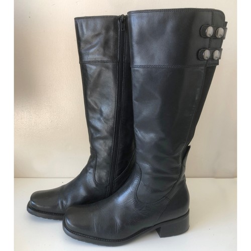 Clarks black leather - leather, high