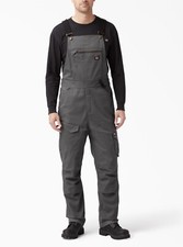 Mens Temp iQ Dickies 365 Tech Duck Bib Overalls Work Grey Trousers