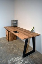 Reclaimed wood office desk - office,