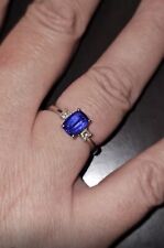 Tanzanite And Diamond Ring platinum - deep blue/purple size N