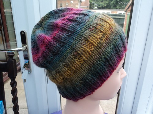 Hand knitted textured beanie - hand,