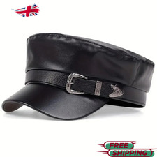 Leather Military Captain Hat
